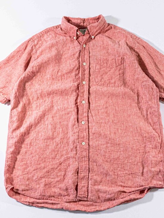 L.L. Bean Other - Vintage L.L. Bean 100% Linen Shirt Large Short Sleeve Hong Kong